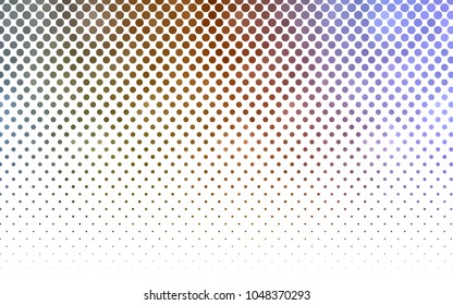 Light Multicolor vector banner with circles, spheres. Abstract spots. Background of Art bubbles in halftone style with colored gradient.