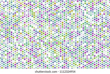 Light Multicolor vector banner with circles, spheres. Abstract spots. Background of Art bubbles in halftone style with colored gradient.