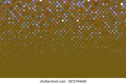 Banner vectorial multicolor claro con círculos, esferas. Puntos abstractos. Fondo de las burbujas de arte en estilo de semitono con degradado de color.