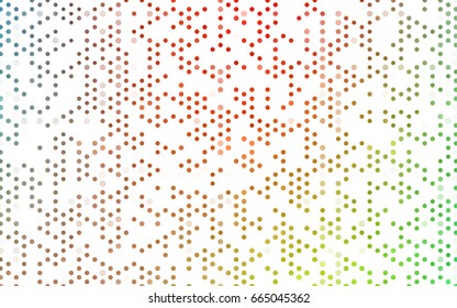 Light Multicolor vector banner with circles, spheres. Abstract spots. Background of Art bubbles in halftone style with colored gradient.