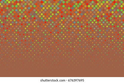 Light Multicolor vector banner with circles, spheres. Abstract spots. Background of Art bubbles in halftone style with colored gradient.