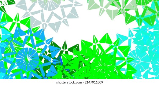 Light multicolor vector beautiful snowflakes backdrop with flowers. Smart geometrical abstract illustration with ice, snow. New year background.