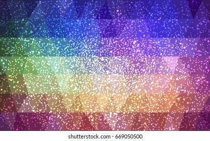 Light Multicolor vector christmas postcard low polygon background. Illustration consisting of triangles. Abstract triangular polygonal origami or crystal design of New Year celebration.