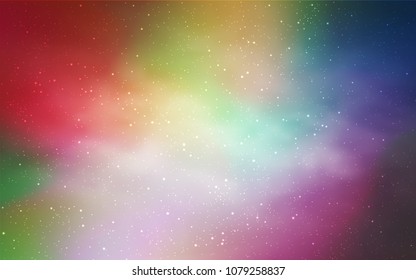 Light Multicolor vector cover with astronomical stars. Space stars on blurred abstract background with gradient. Pattern for astronomy websites.