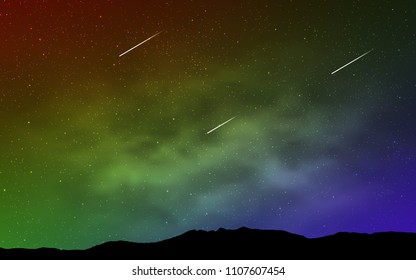 Light Multicolor vector cover with astronomical stars. Space stars on blurred abstract background with gradient. Pattern for astrology websites.