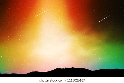 Light Multicolor vector cover with astronomical stars. Shining colored illustration with bright astronomical stars. Pattern for futuristic ad, booklets.