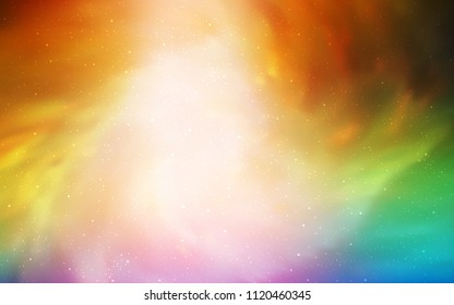 Light Multicolor vector cover with astronomical stars. Blurred decorative design in simple style with galaxy stars. Smart design for your business advert.
