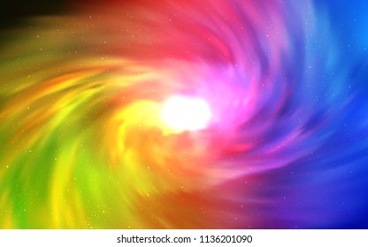 Light Multicolor vector cover with astronomical stars. Space stars on blurred abstract background with gradient. Pattern for astrology websites.