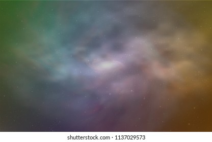Light Multicolor vector cover with astronomical stars. Space stars on blurred abstract background with gradient. Smart design for your business advert.
