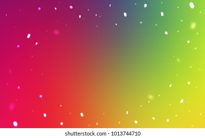 Light Multicolor vector cover with beautiful snowflakes. Decorative shining illustration with snow on abstract template. New year design for your business advert.