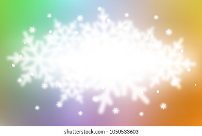 Light Multicolor vector cover with beautiful snowflakes. Glitter abstract illustration with crystals of ice. The pattern can be used for new year leaflets.