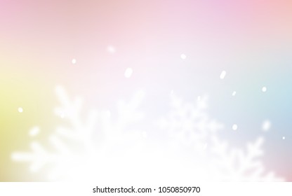 Light Multicolor vector cover with beautiful snowflakes. Modern geometrical abstract illustration with crystals of ice. The pattern can be used for new year leaflets.
