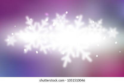 Light Multicolor vector cover with beautiful snowflakes. Decorative shining illustration with snow on abstract template. The pattern can be used for new year leaflets.