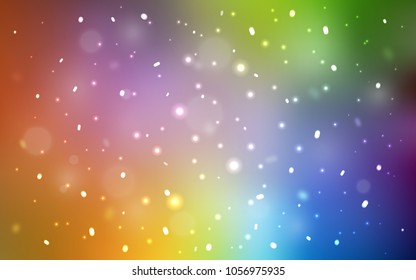 Light Multicolor vector cover with beautiful snowflakes. Glitter abstract illustration with crystals of ice. The pattern can be used for new year leaflets.