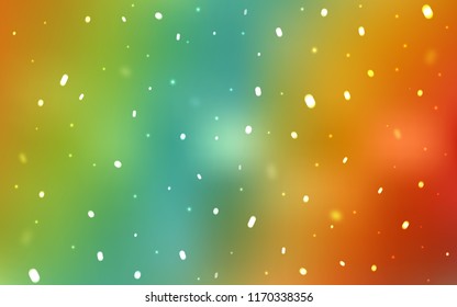Light Multicolor vector cover with beautiful snowflakes. Blurred decorative design in xmas style with snow. New year design for your ad, poster, banner.