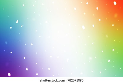 Light Multicolor vector cover with beautiful snowflakes. Decorative shining illustration with snow on abstract template. New year design for your business advert.
