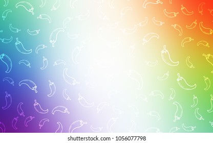 Light Multicolor vector cover with chili peppers. Glitter abstract sketch with hot peppers. Doodle design for your business advert of cafes.