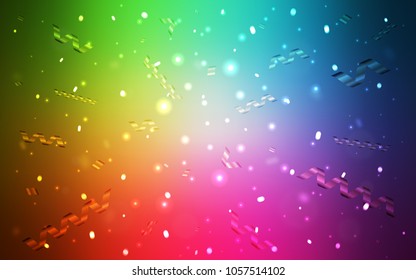 Light Multicolor vector cover with happy holiday ribbons. Confetti on blurred abstract background with colorful gradient. The pattern can be used for carnival, festival leaflets.