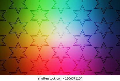 Light Multicolor vector cover with small and big stars. Stars on blurred abstract background with gradient. Template for sell phone backgrounds.