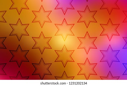 Light Multicolor vector cover with small and big stars. Shining colored illustration with stars. Best design for your ad, poster, banner.