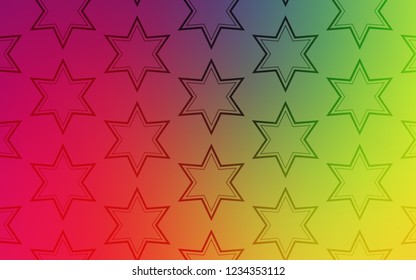 Light Multicolor vector cover with small and big stars. Decorative illustration with stars on abstract template. Pattern for new year ad, booklets.