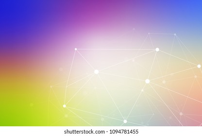 Light Multicolor vector cover with spots, lines. Glitter abstract illustration with connection of triangle structure. Pattern can be used for beautiful websites.