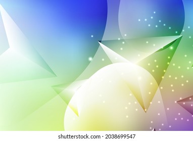 Light Multicolor vector Decorative design in abstract style with triangle structure. Blurred bubbles on abstract background with colorful gradient. Base for booklets, leaflets