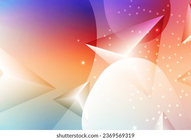 Création vectorielle Multicolore clair avec connexion de points et de lignes sur fond coloré. Bulles floues sur fond abstrait avec dégradé coloré. Modèle moderne pour la page d'accueil.