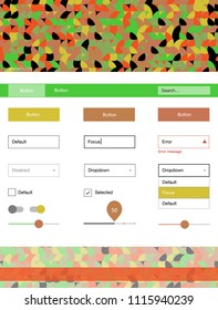 Light Multicolor vector design ui kit with dots. Colorful ui/ux kit with header consisted of spheres. This template you can use for landing pages.