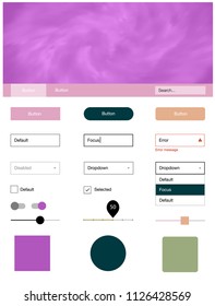 Light Multicolor vector design ui kit with universe stars. Colorful Style guide with stars on abstract background. This sample is for your landing page.