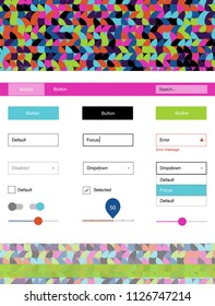 Light Multicolor vector design ui kit with dots. Decorative ui kit design in abstract style with colorful dots. This template you can use for websites.