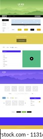 Light Multicolor vector design ui kit with landscape. Simple Material Design Kit with colorful mountains in header. Sample for your landing page of tourism.