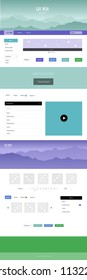 Light Multicolor vector design ui kit with landscape. Decorative ui kit design in abstract style with colorful rocks. Beautiful layout for websites, landing pages.
