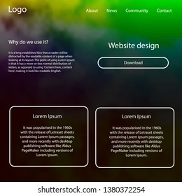Light Multicolor vector design ui kit with universe stars. Web ui kit with abstract gradient clouds in its header. This sample is for your website.
