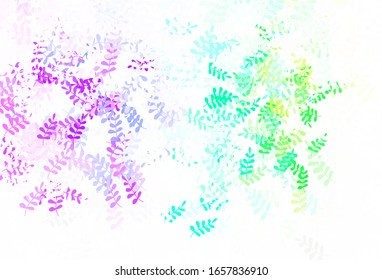 Fondo de doodle vectorial Multicolor claro con hojas. Dibujo abstracto geométrico moderno con hojas. Patrón para los jefes de sitios web, diseños.