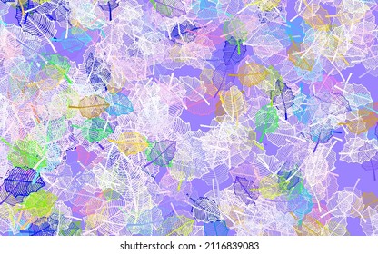 Light Multicolor vector doodle backdrop with leaves. Creative illustration in blurred style with leaves, flowers. Elegant pattern for your brand book.