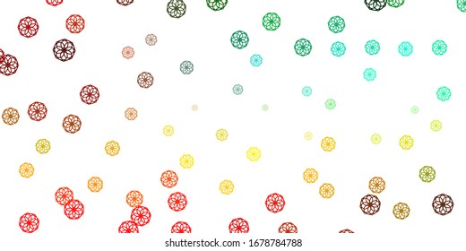 Light Multicolor vector doodle background with flowers. Simple colored illustration with abstarct flowers. Smart design for leaflets, books.