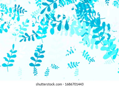 Light Multicolor vector doodle background with leaves. Sketchy doodles with leaves on blurred background. Doodle design for your web site.