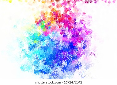 Light Multicolor vector doodle background with leaves. Colorful abstract illustration with leaves in doodle style. Textured pattern for websites, banners.