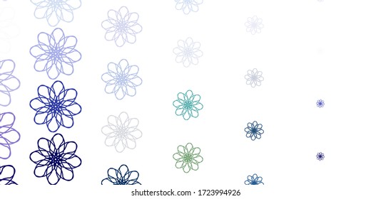 Light Multicolor vector doodle background with flowers. Abstract illustration with flowers in Origami style. Smart design for wrapping, wallpapers.