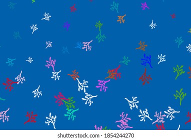 Light Multicolor vector doodle background with sakura. Modern abstract illustration with leaves and branches. Doodle design for your web site.