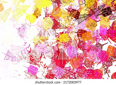 Light Multicolor vector doodle background with trees, branches. A vague abstract illustration with trees in doodles style. Elegant pattern for your brand book.