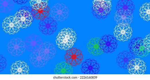 Light multicolor vector doodle background with flowers. Gradient colorful abstract flowers on simple background. Brand new business design.