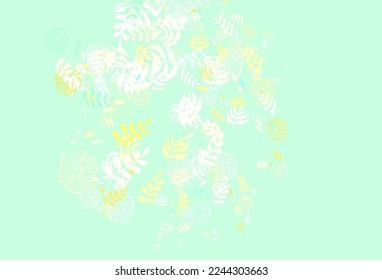 Light Multicolor vector doodle background with leaves. Shining colored illustration with leaves in doodle style. Brand new design for your business.