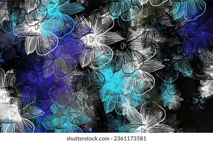 Light Multicolor vector doodle background with flowers. Abstract illustration with flowers in doodles style. Brand new style for your business design.