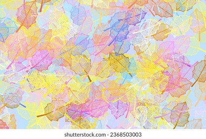 Light Multicolor vector doodle background with leaves. Brand new colored illustration with leaves and flowers. Textured pattern for websites, banners.