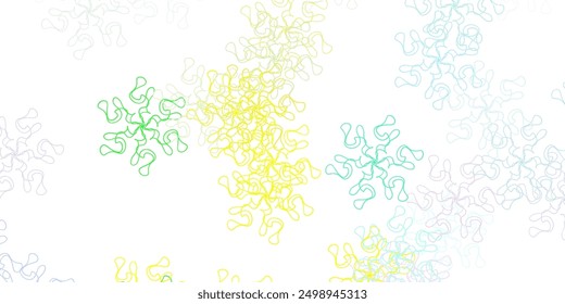 Light multicolor vector doodle background with flowers. Colorful flowers in natural style on simple background. Brand new business design.