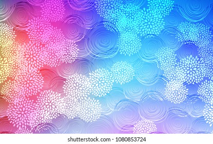 Light Multicolor vector doodle blurred texture. A vague abstract illustration with flowers in doodles style. Hand painted design for web, leaflet, textile.
