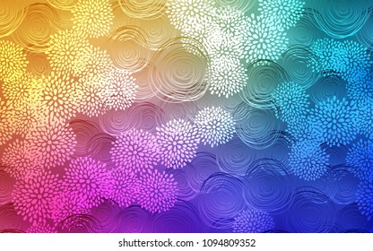 Light Multicolor vector doodle blurred texture. Flowers on blurred abstract background with gradient. The doodle design can be used for your web site.