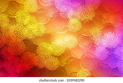 Light Multicolor vector doodle bright background. Modern geometrical abstract illustration with flowers. The template can be used as a background for cell phones.